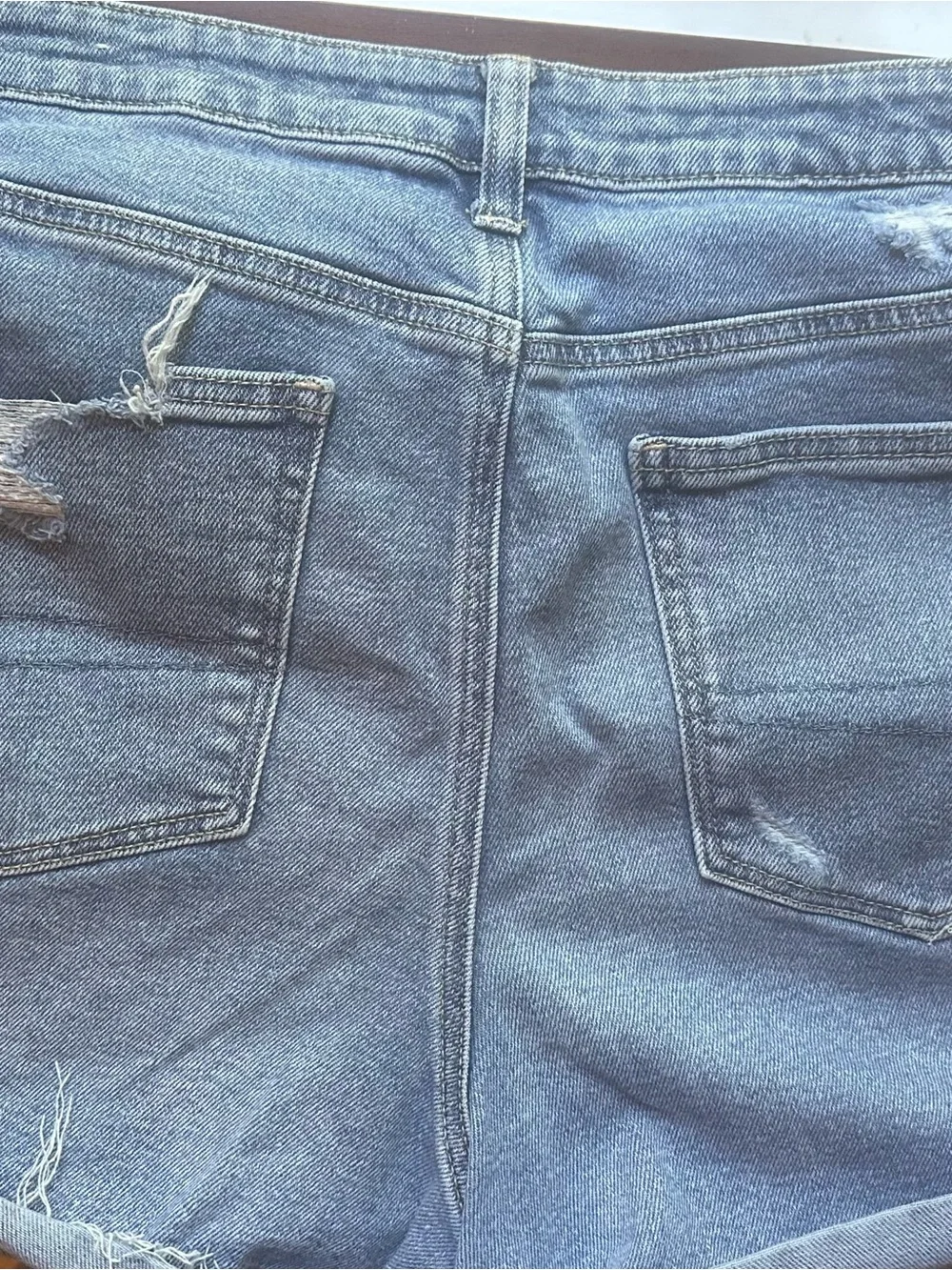 American Eagle Outfitters Women’s  Distressed Light Blue Jean Shorts